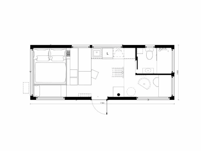 plattegrond tiny house julia