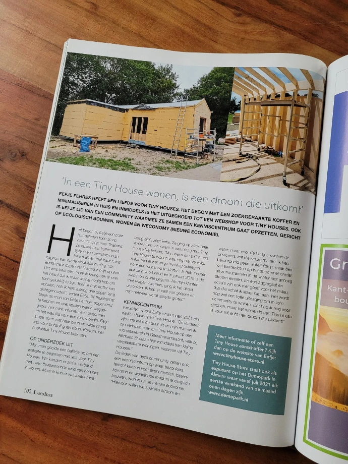 Tiny House Store in een magazine