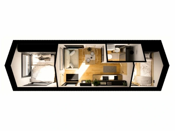 3d plattegrond tiny house vanea