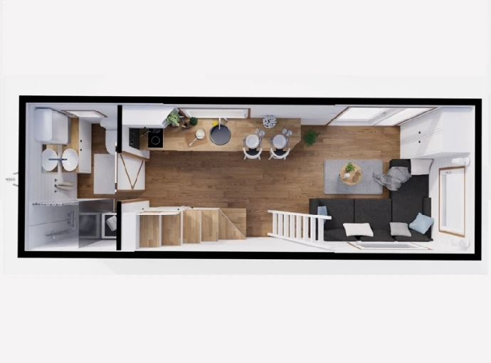 plattegrond Tiny House Porto