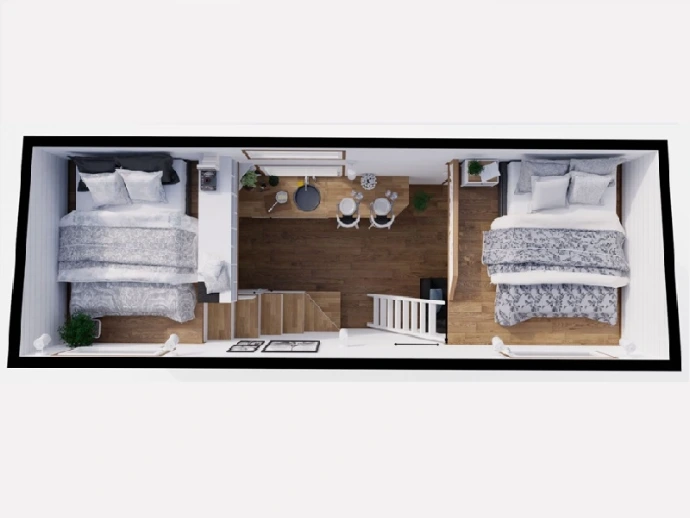 plattegrond Tiny House Porto