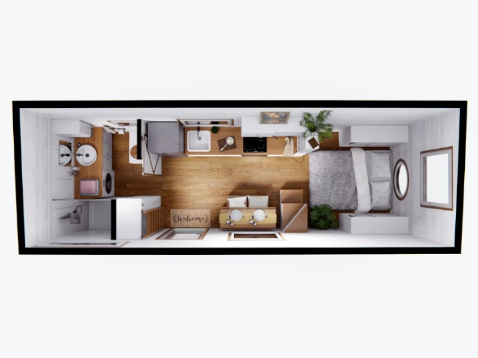 plattegrond tiny house elise