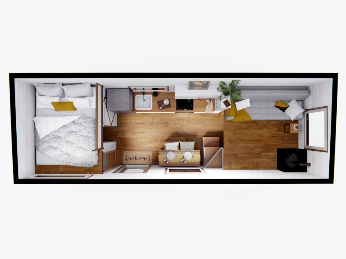 plattegrond tiny house elise