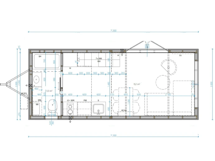 plattegrond Tiny House Smile