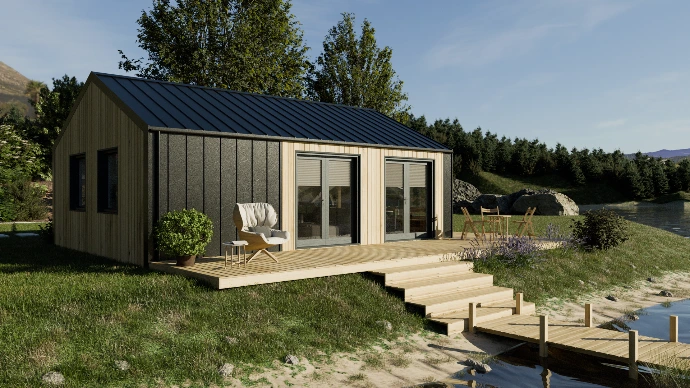 buitenkant tiny house evergreen
