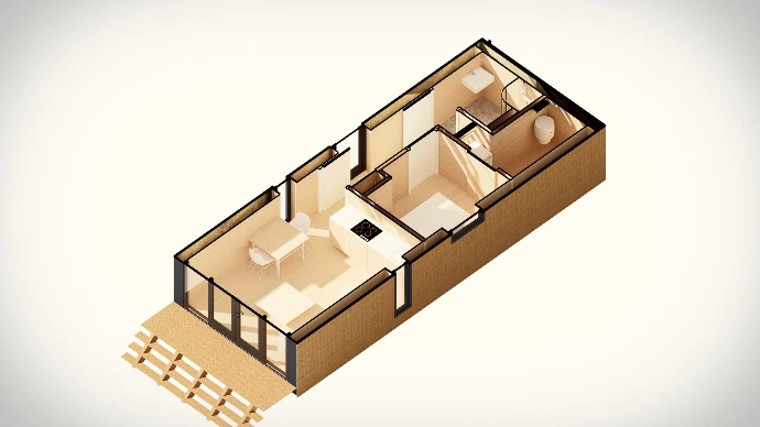 3d model tiny house little nature xl