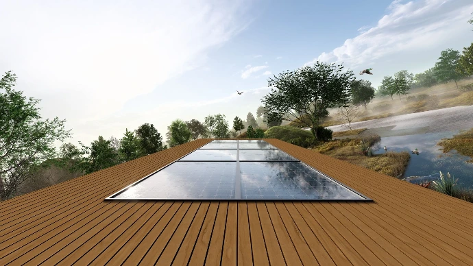 dak met zonnepanelen tiny house little nature xl