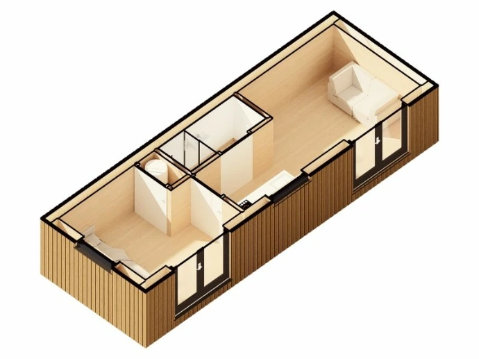 3d model tiny house amani
